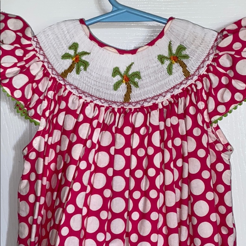 Smocked Palm Tree Girls’ Dress EUC